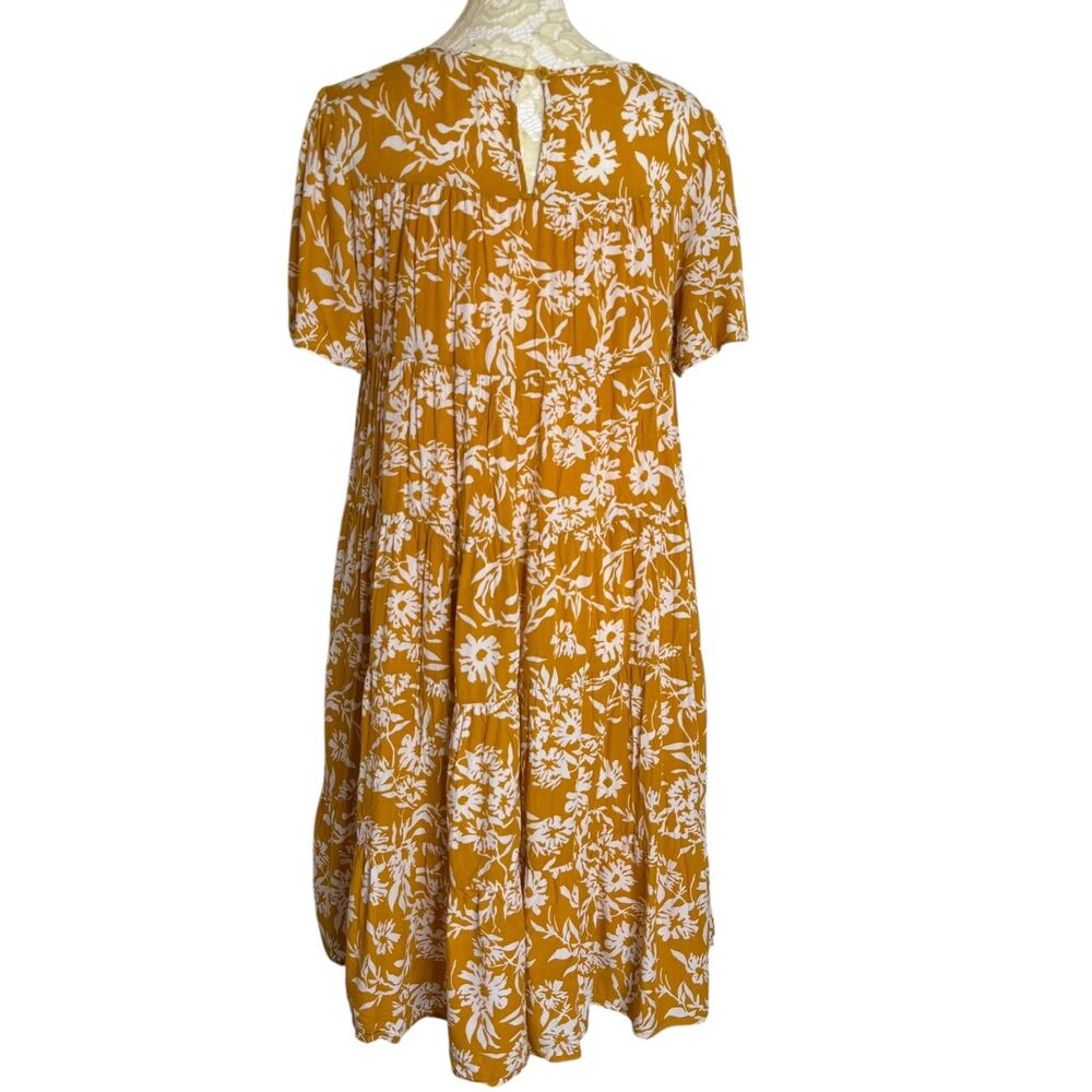 Hope Ave Tiered Dress Boho A Line Floral Gold S bv - Picture 7 of 10